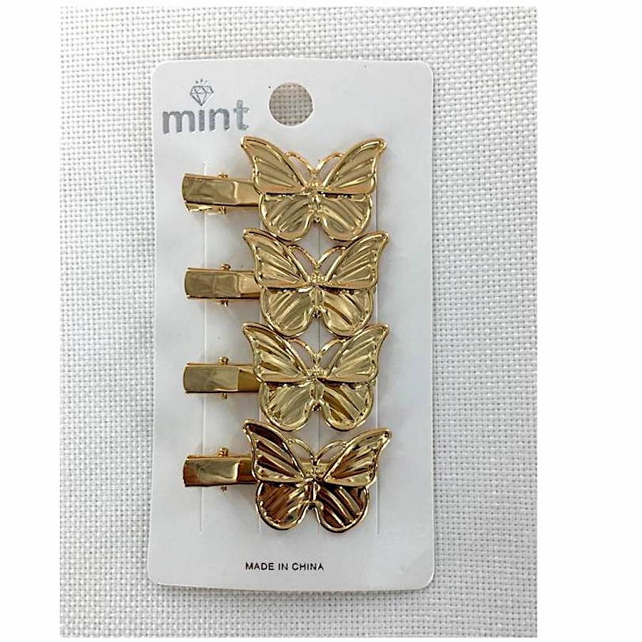 Metal Butterfly Hair Clip Set