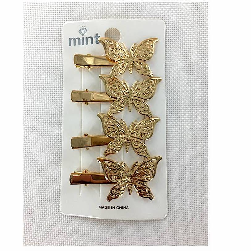 Metal Butterfly Hair Clip Set