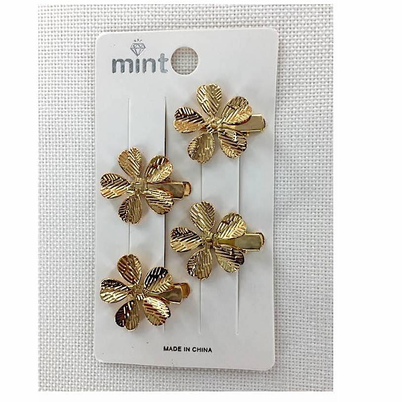 Metal Flower Hair Clip Set