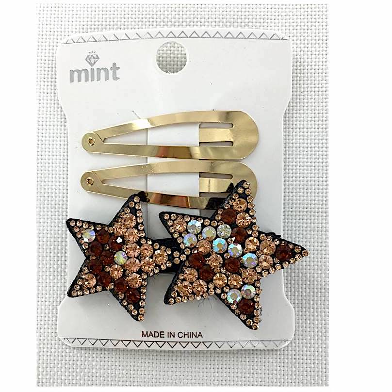 Rhinestone Star Hair Clip Set