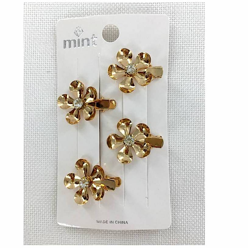 Metal Flower Hair Clip Set