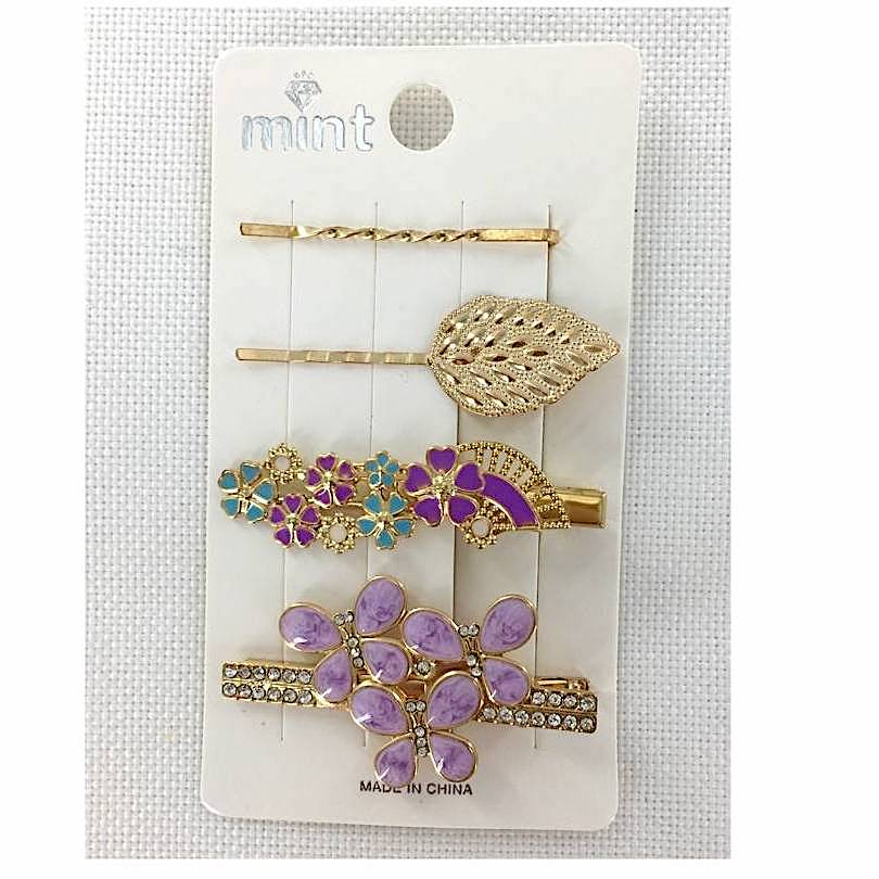 Enamel Butterfly Hair Clip Set