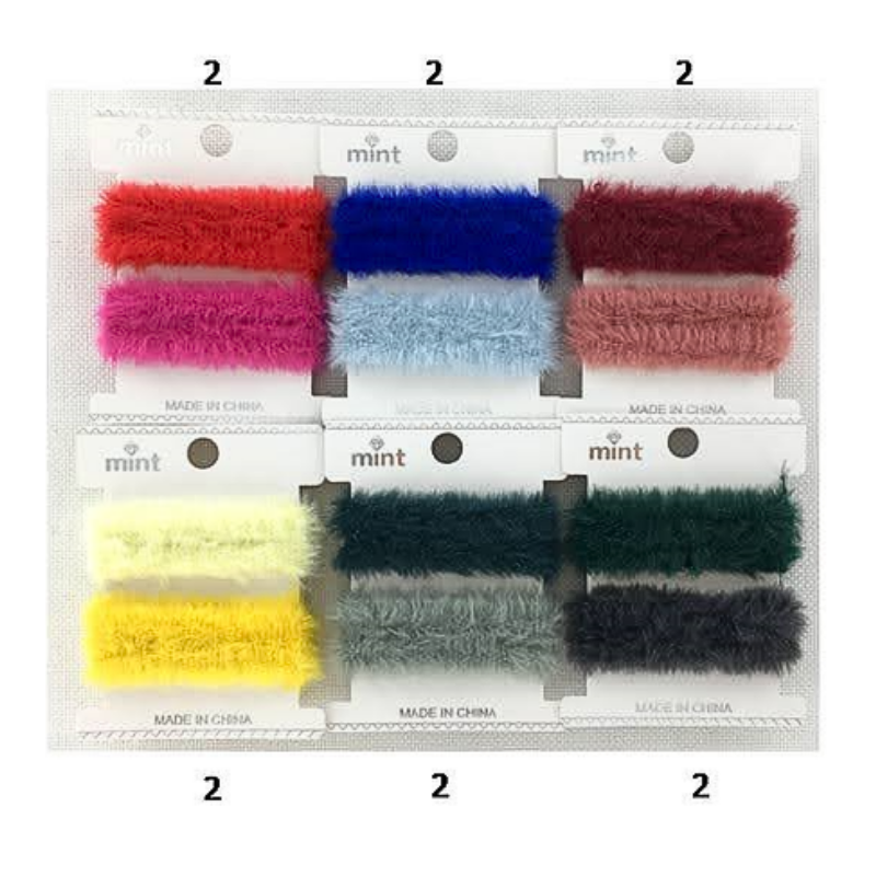 Colorful Faux Fur Hair Tie 4 Pce Set