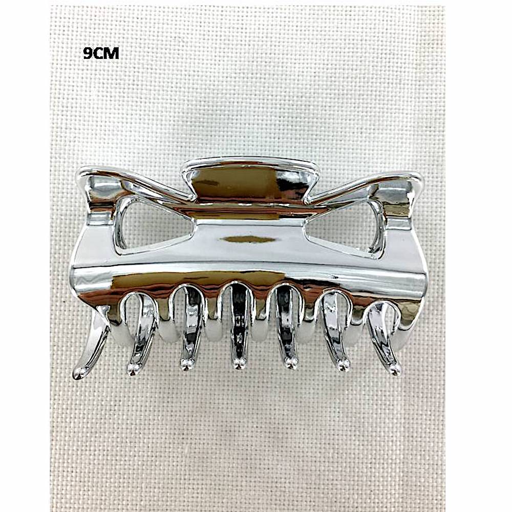 Glossy Silver Claw Clip