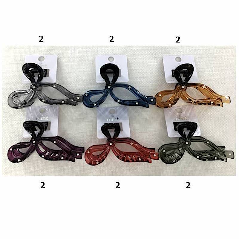 Rhinestone Bow Claw Clip