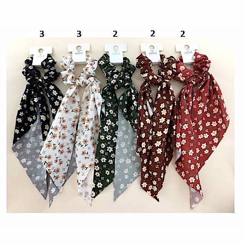 Floral Print Scarf Hair Tie