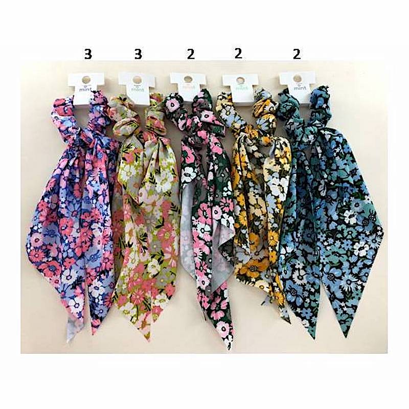 Floral Print Scarf Hair Tie