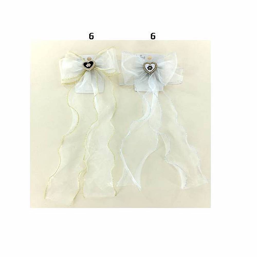 GYH12775 - Sheer White Hair Bow Clip