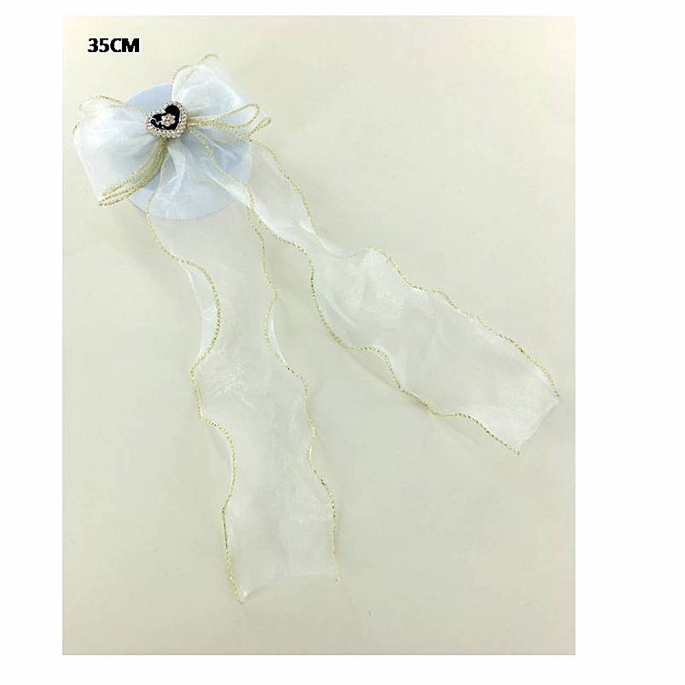 GYH12775 - Sheer White Hair Bow Clip