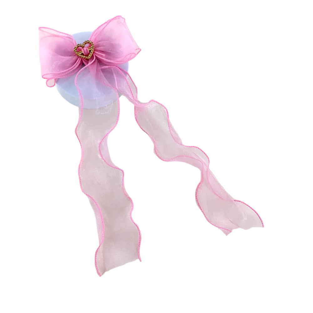 GYH12789 - Sheer Heart Hair Bow Clip