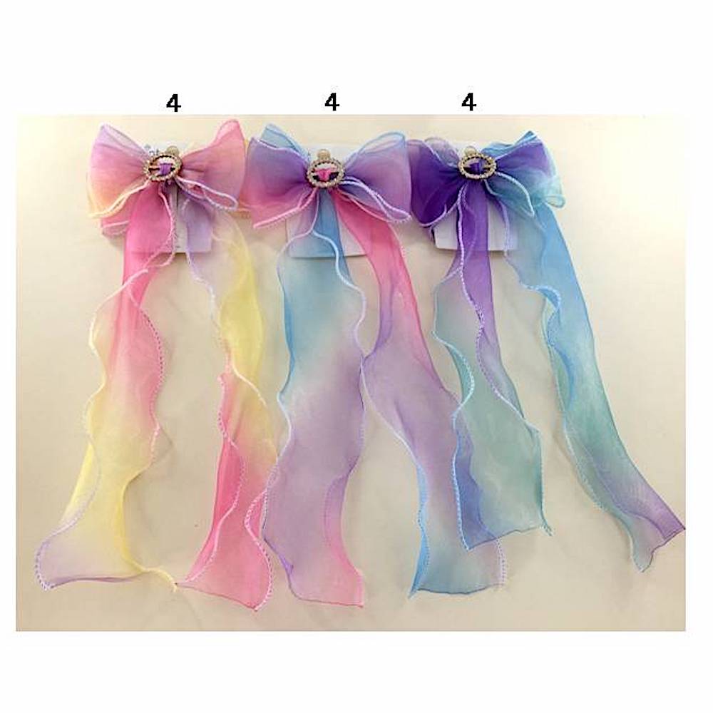 Sheer Ombré Hair Bow Clip