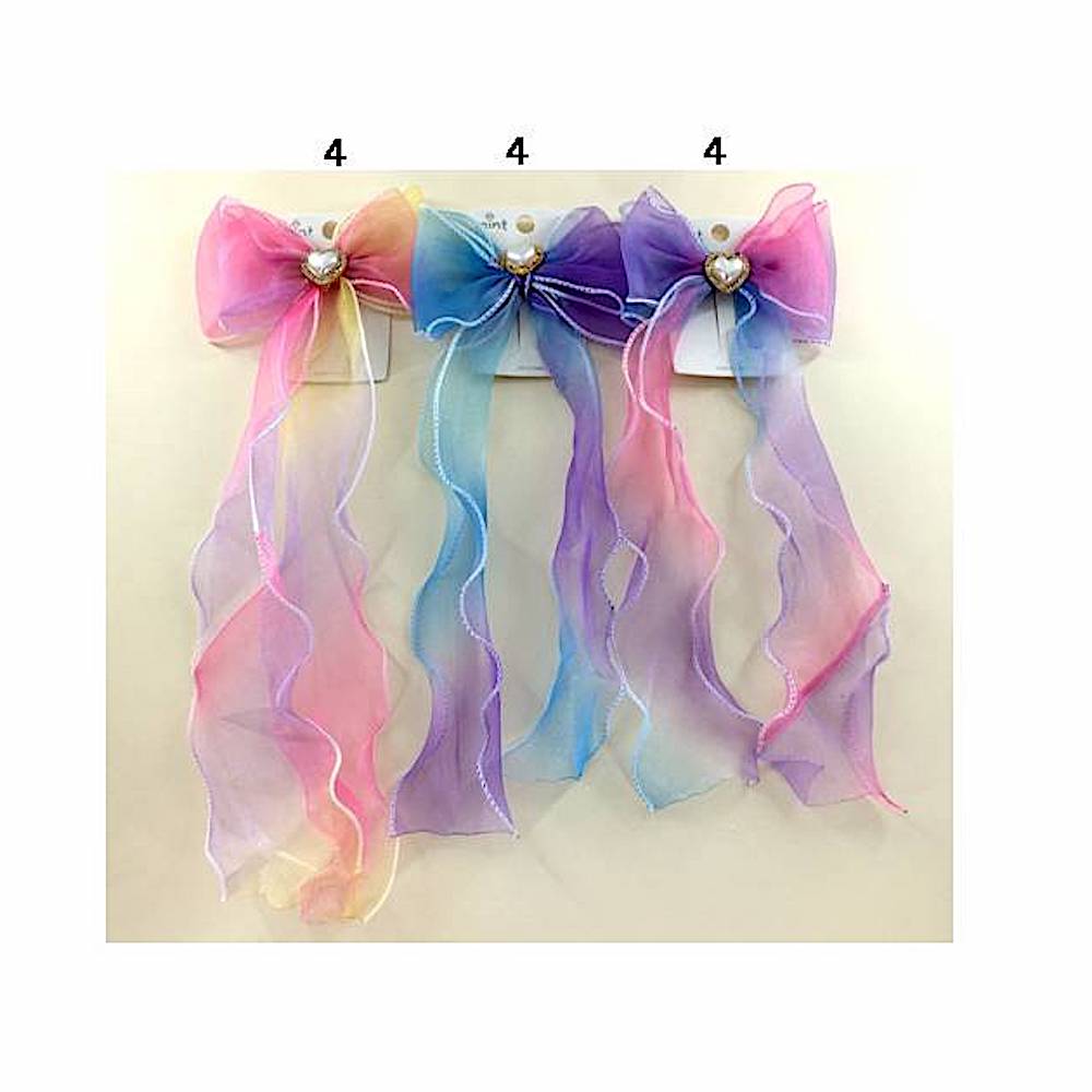 Sheer Ombré Hair Bow Clip