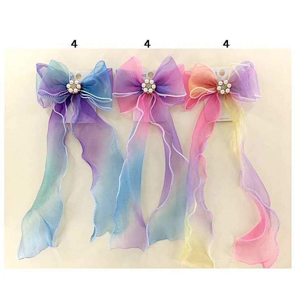 Sheer Ombré Hair Bow Clip