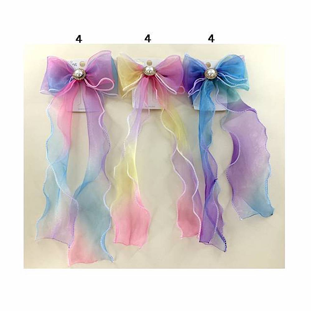 Sheer Ombré Hair Bow Clip