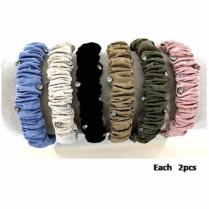 Ruched Rhinestone Headband