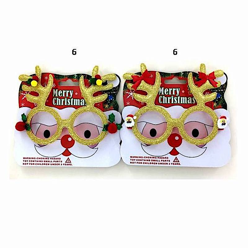 Festive Christmas Reindeer Antlers Glasses Frame