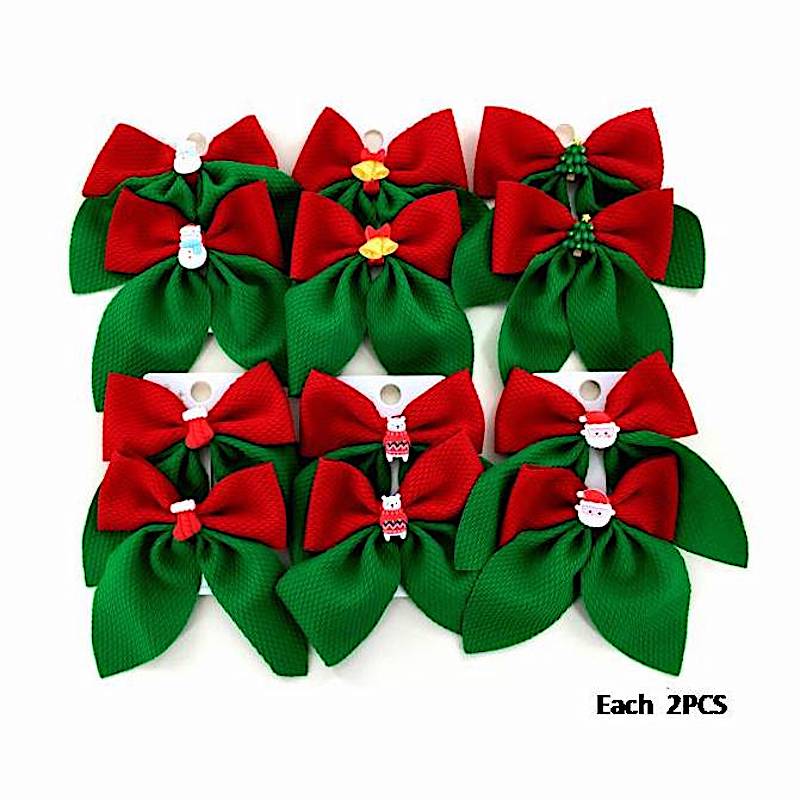 Christmas 2 Piece Hair Bow Clip Set