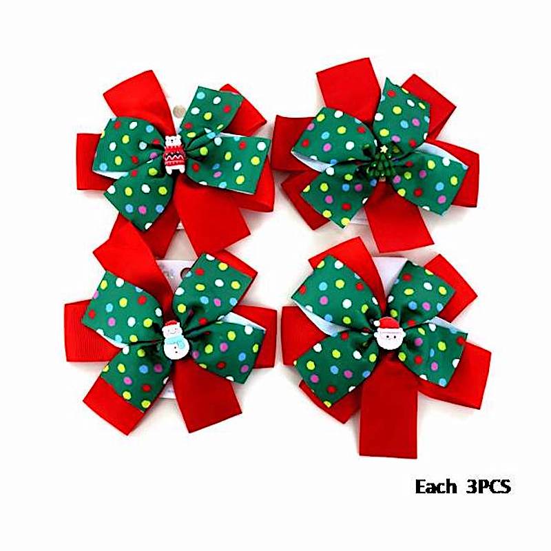 Christmas Dotted Hair Bow Clip