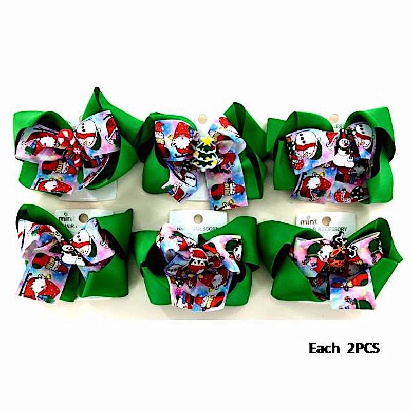 Christmas Cartoon Snowman Hair Bow Clip