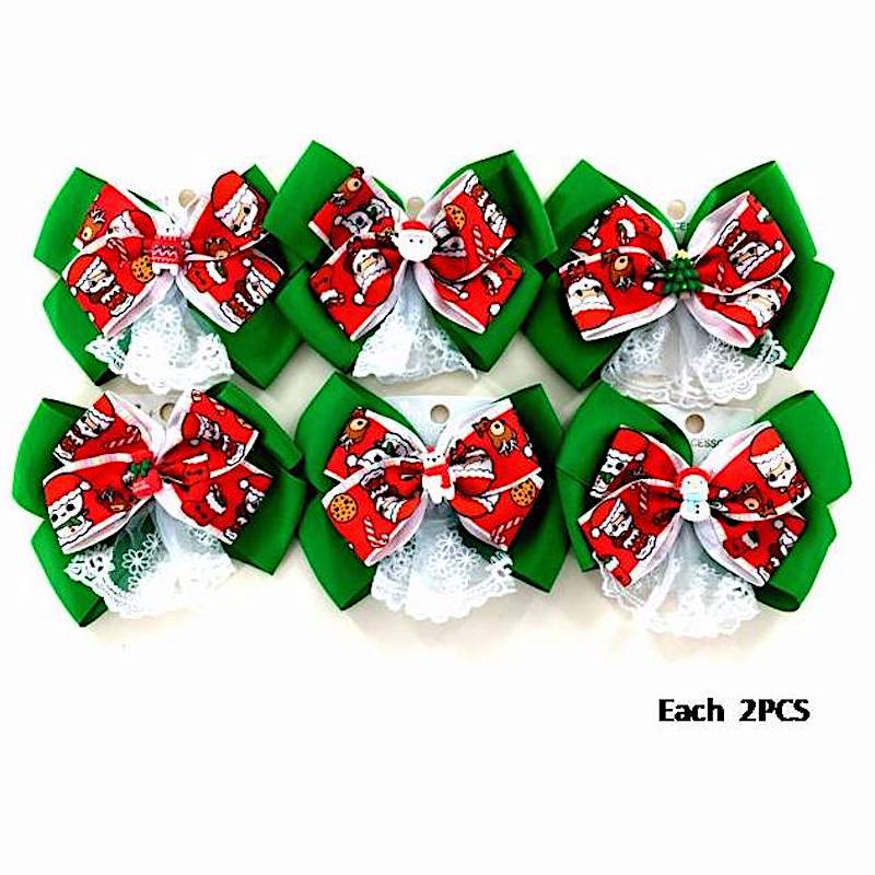 Christmas Cartoon Santa Hair Bow Clip