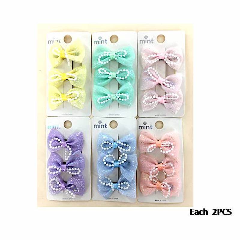 Iridescent Bow Clip Set