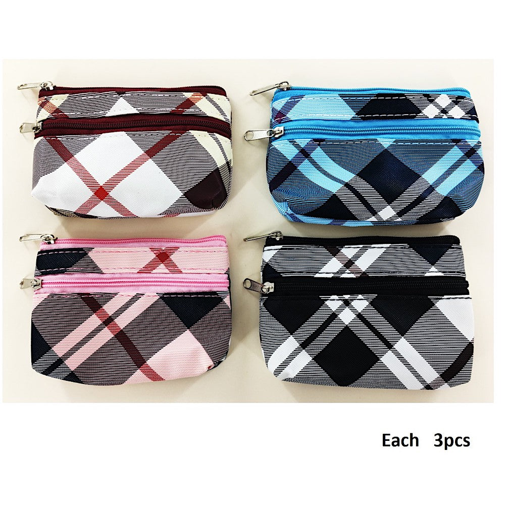 Madras Plaid Pattern Coin Pouch