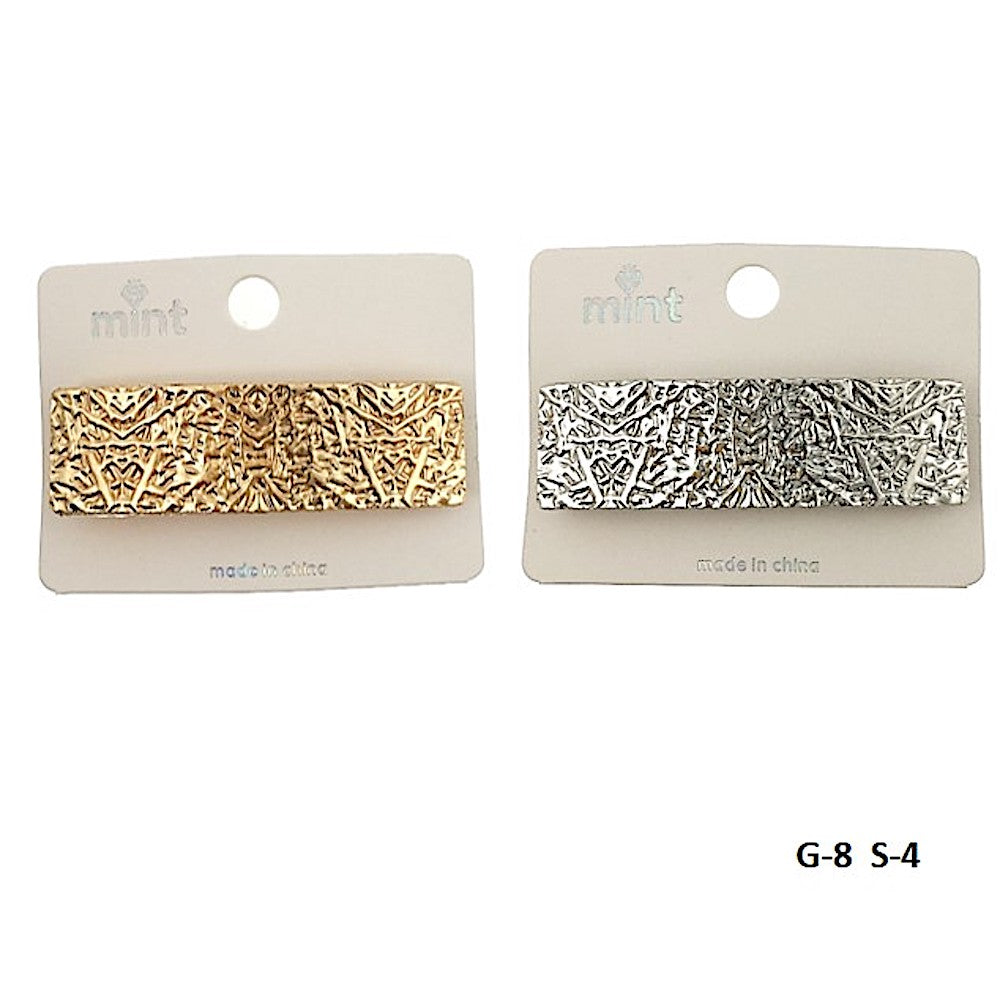 Molten Metal Textured Barrette Clip