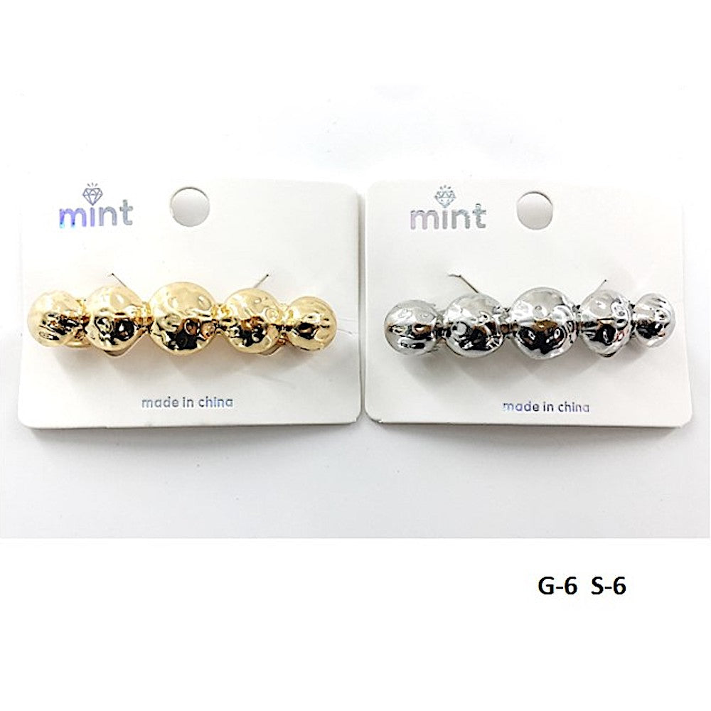 Molten Metal Textured Circle Barrette Hair Clip