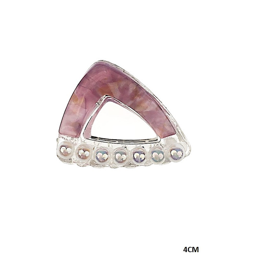 Pink Resin Logo Hair Clip with Black Triangular Plaque Prada hair clip - Gem main image 3