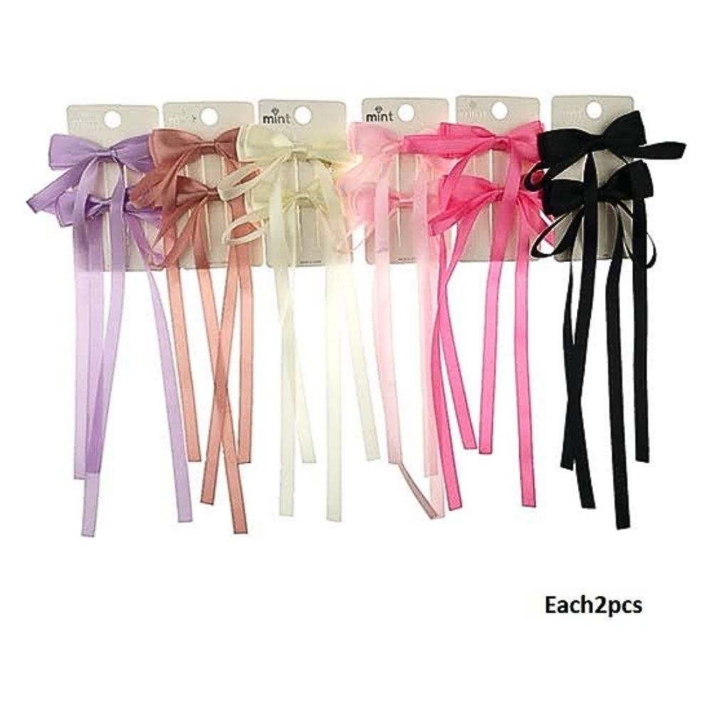 Satin Hair Bow Clips