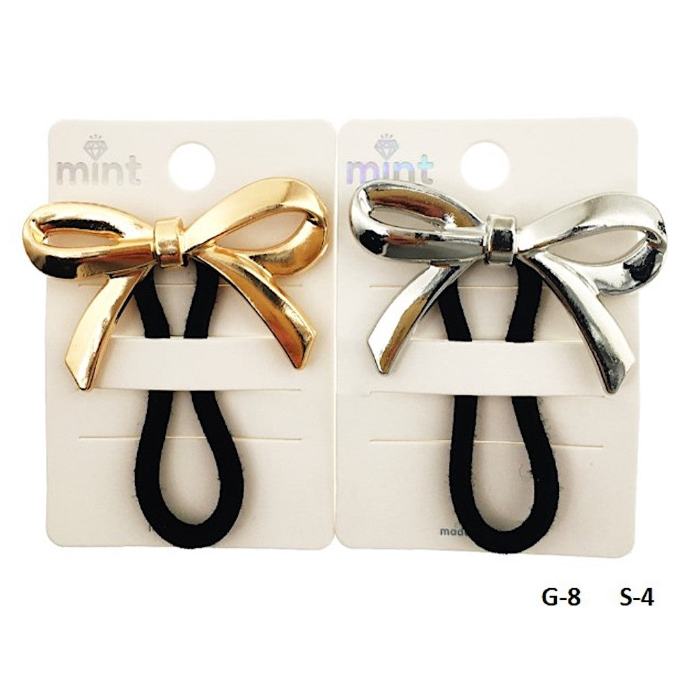 Metallic Bow Hair Tie