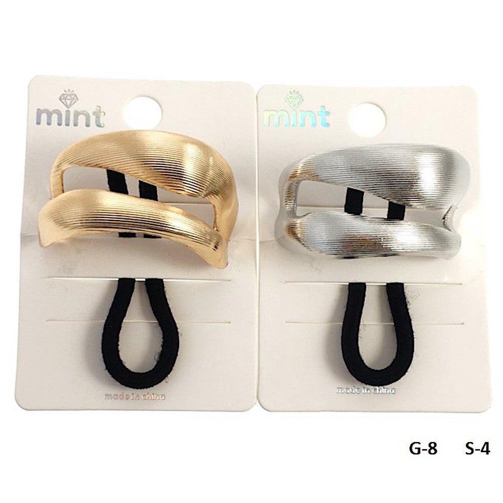 Lined Metal Cutout Hair Tie