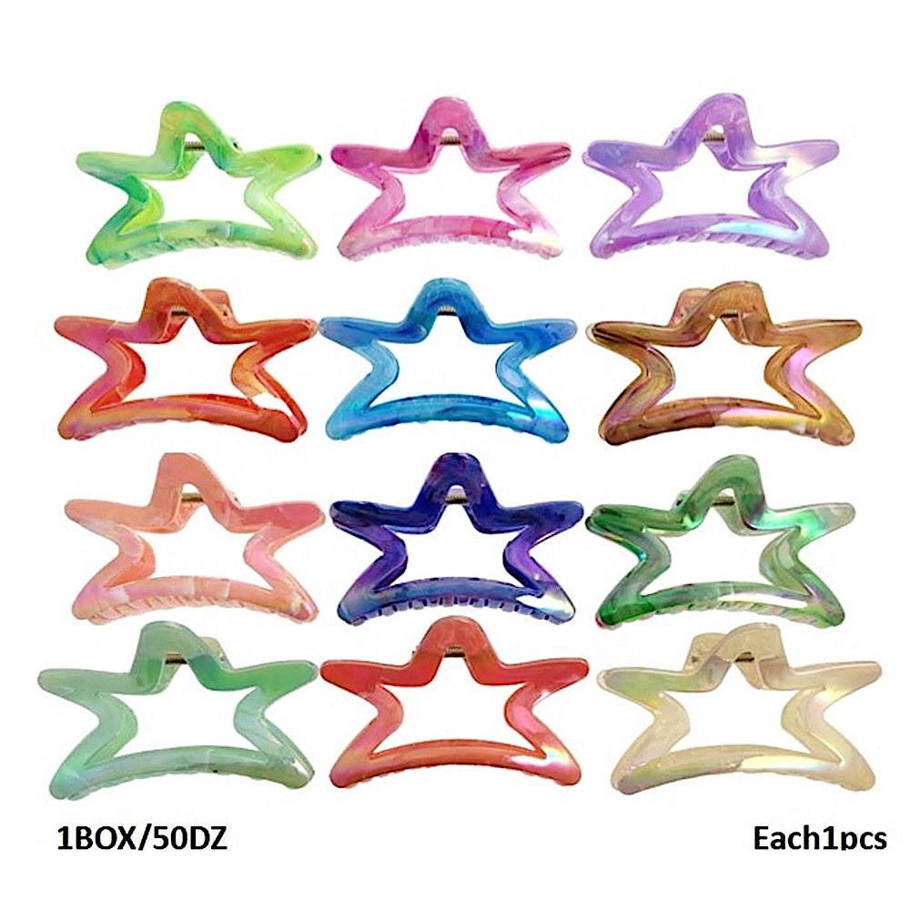 Iridescent Star Cutout Claw Clip