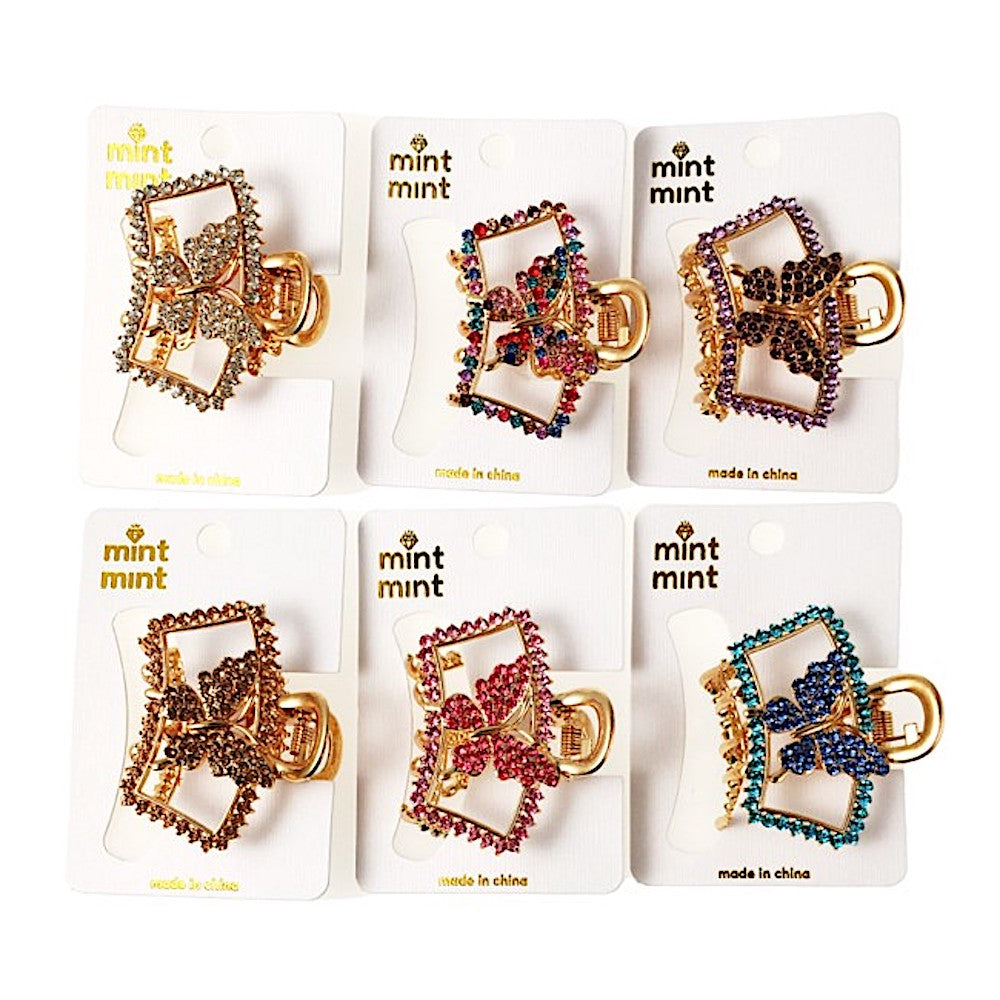 Rhinestone Butterfly Claw Clip