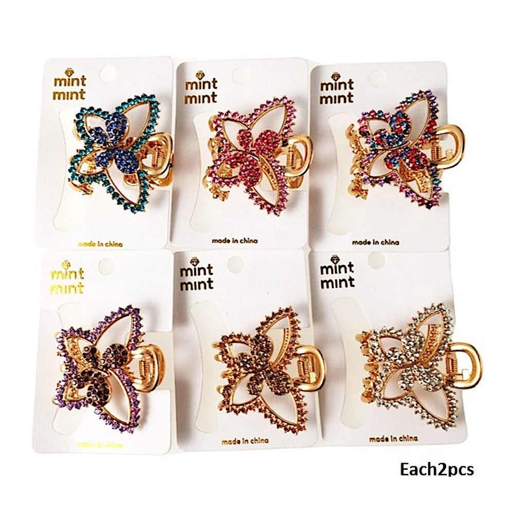 Rhinestone Butterfly Claw Clip