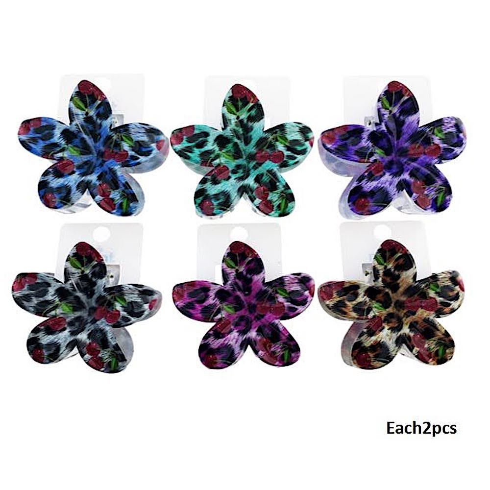 Animal Print Cherry Claw Clip