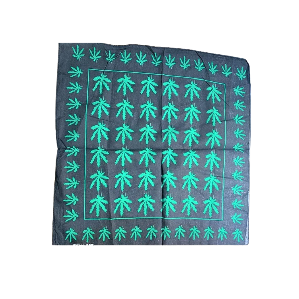 100% Cotton Marijuana Leaf Bandana