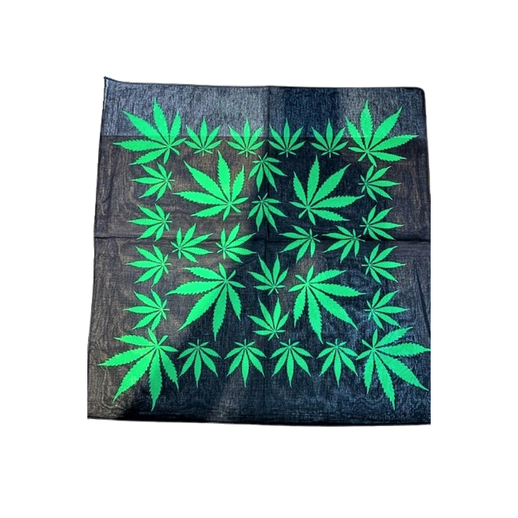 100% Cotton Marijuana Leaf Bandana