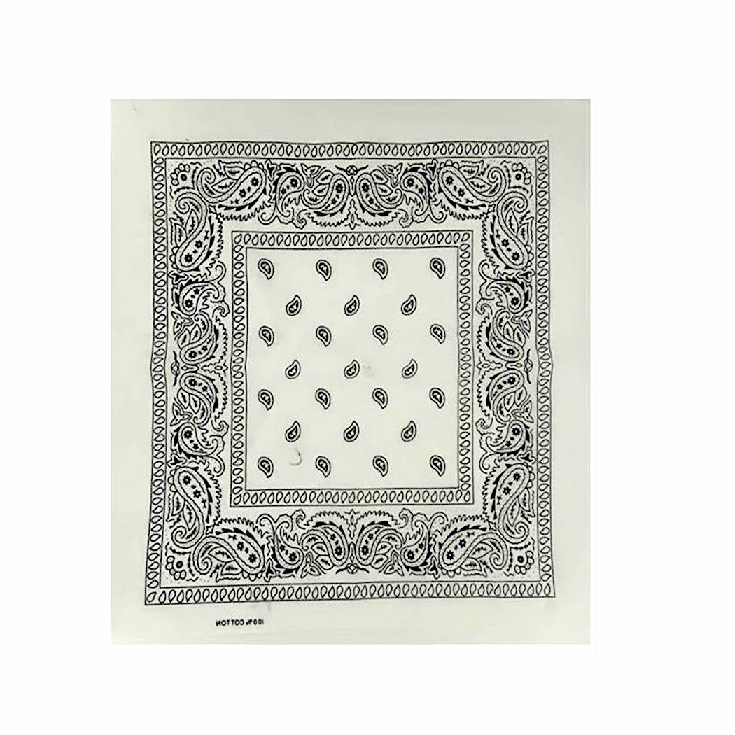 100% Cotton White Bandana