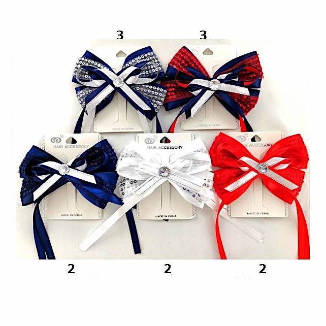 Tommy Sequin Hair Bow Clip