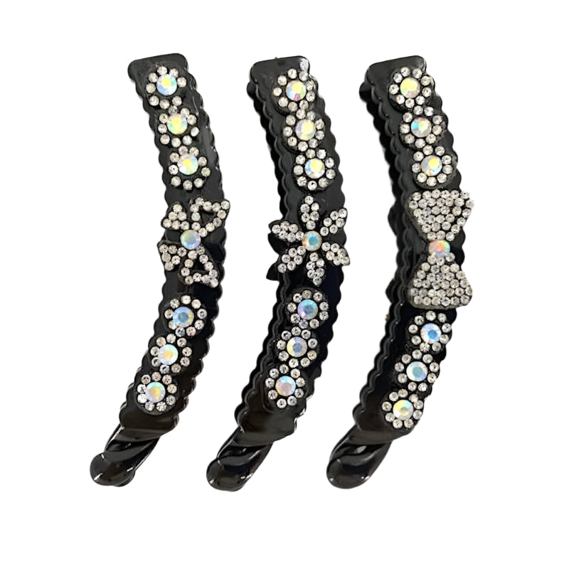 Rhinestone Flower Banana Clip