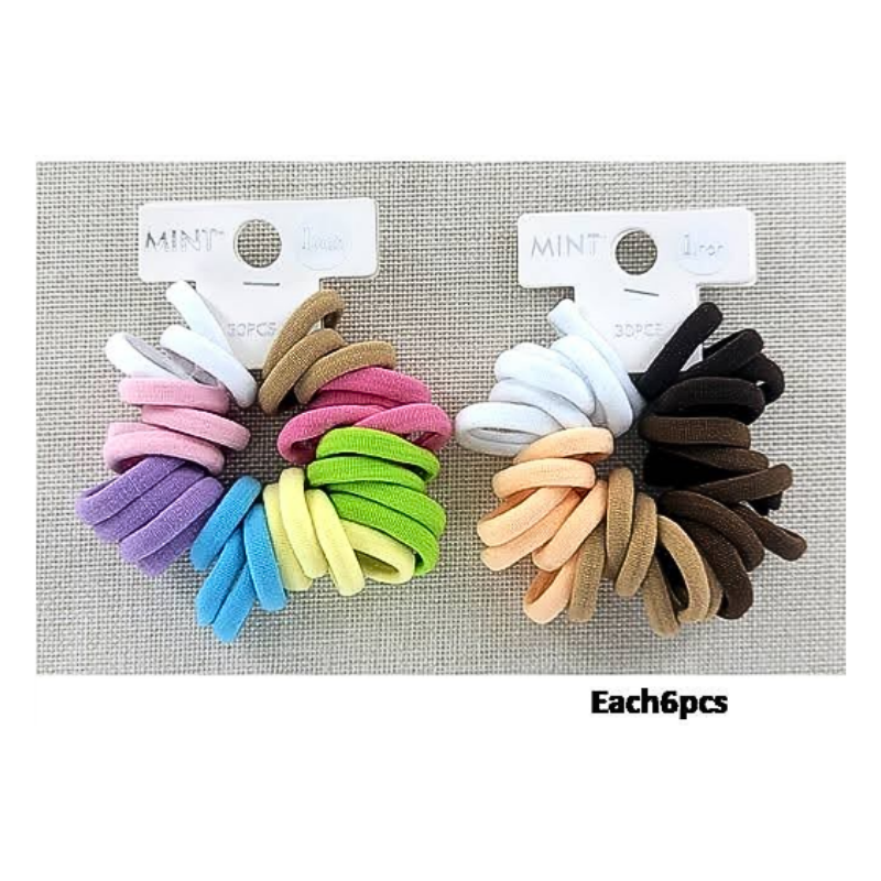 Pastel Nylon Hair Tie 30 Pce Set