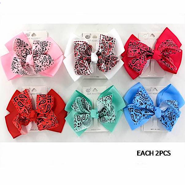 GYH8790 - Paisley Hair Bow Clip