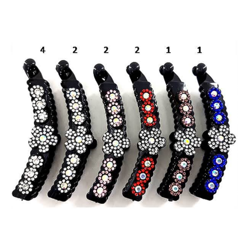 Rhinestone Flower Banana Clip