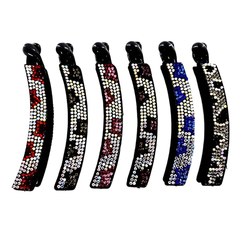 Rhinestone Leopard Print Banana Clip