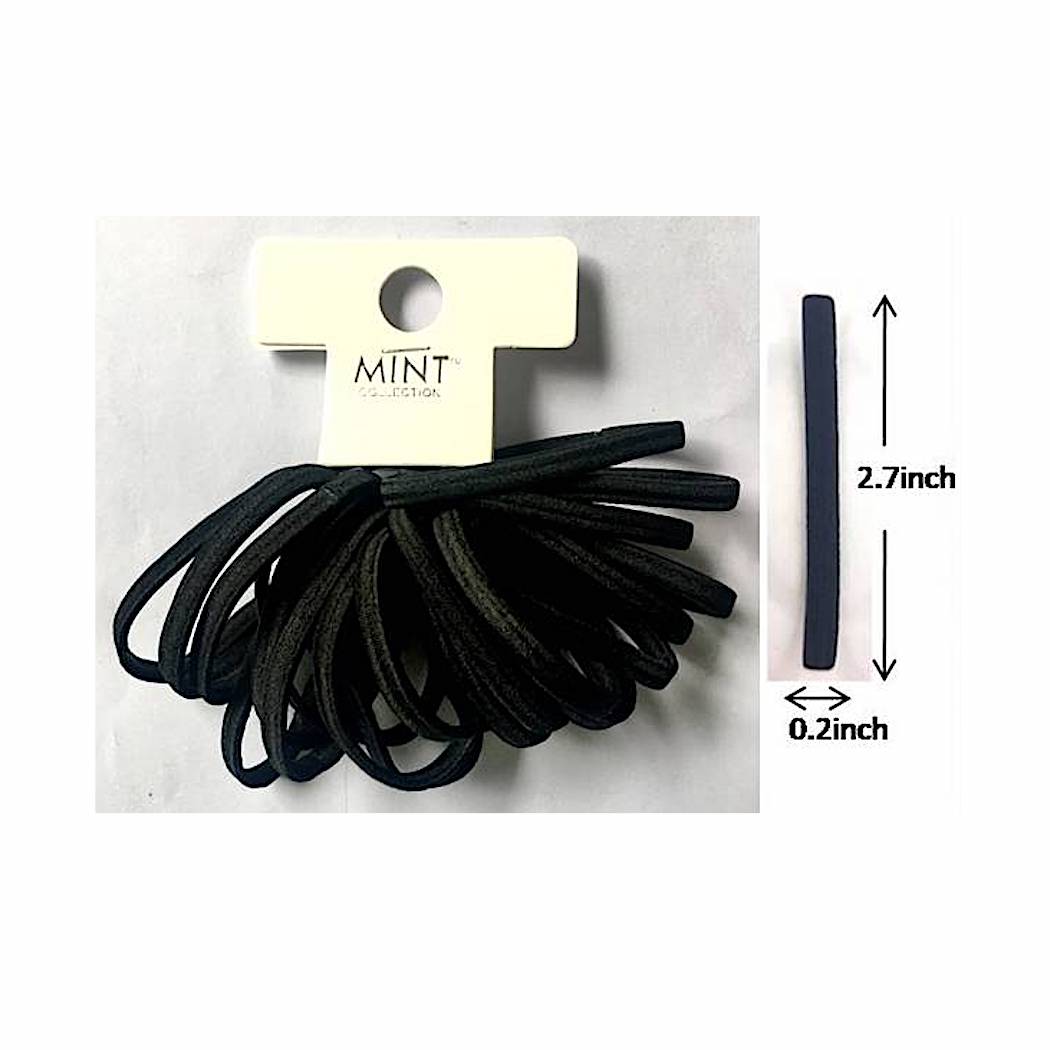 Black Elastic Hair Ties 20 Pce Set