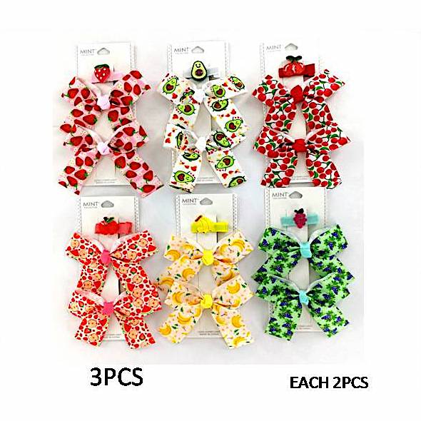 Fruit Hair Bow Clip Set