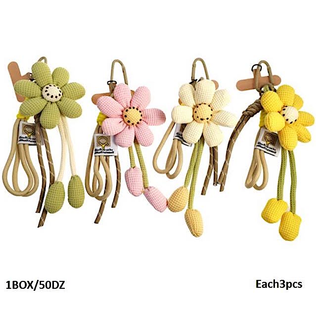 Daisy Flower Carabiner Rope Keychain