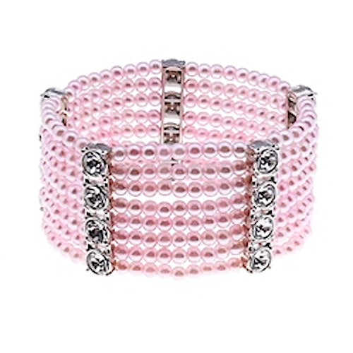 Vintage Pink Cuff Stretch Bracelet