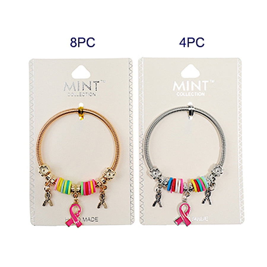 Pink Ribbon Charm Bracelet
